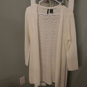 New Directions Long Cream Cardigan